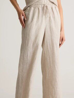 Quince 100% European Linen Wide Leg Pants, Driftwood XS Only Washed (Never Worn)